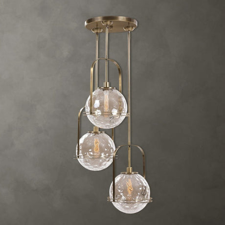 Spherical Watered Glass Pendant Lamp | Uttermost Mimas