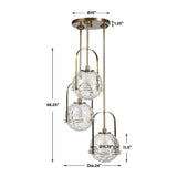 Spherical Watered Glass Pendant Lamp | Uttermost Mimas
