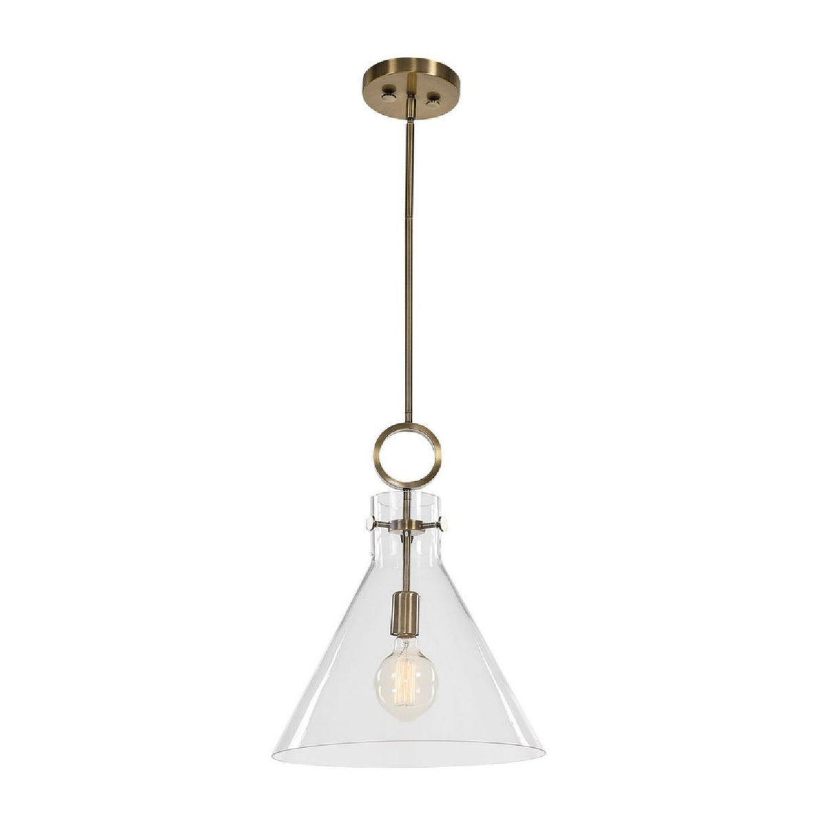 Modern European furniture - Clear Glass Conical Pendant Lamp - www.oroa.com