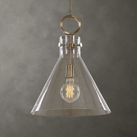 Modern European furniture - Clear Glass Conical Pendant Lamp - www.oroa.com