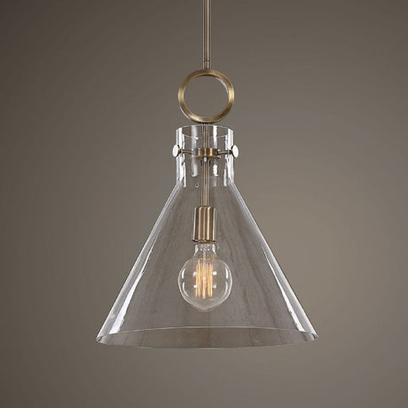 Modern European furniture - Clear Glass Conical Pendant Lamp - www.oroa.com