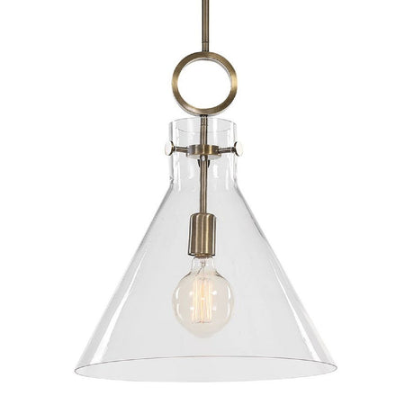 Modern European furniture - Clear Glass Conical Pendant Lamp - www.oroa.com