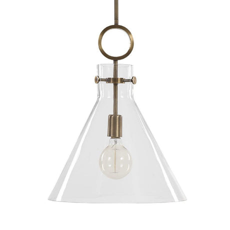 Modern European furniture - Clear Glass Conical Pendant Lamp - www.oroa.com