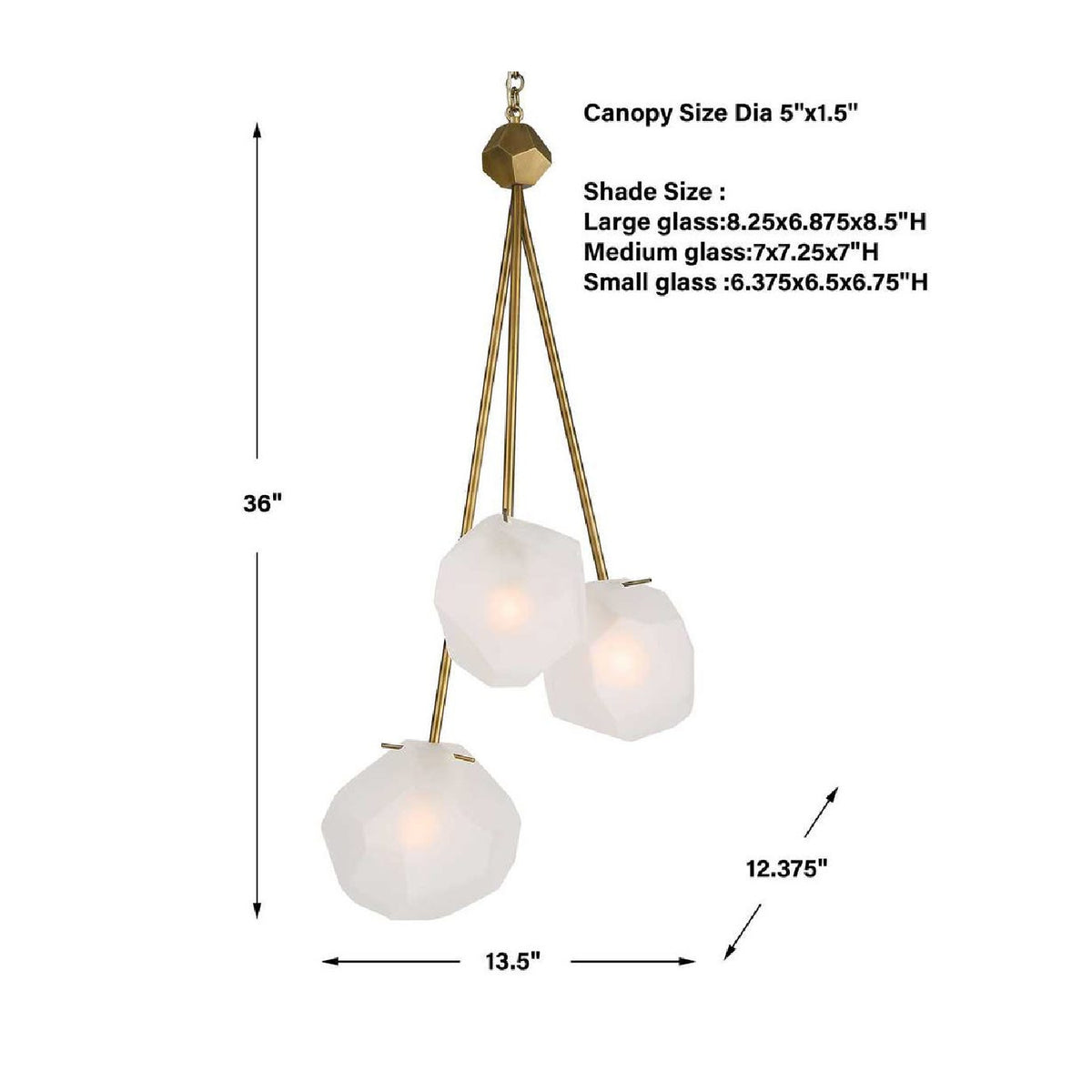 Modern European furniture - Geometrical Glass 3-Light Pendant Lamp - www.oroa.com
