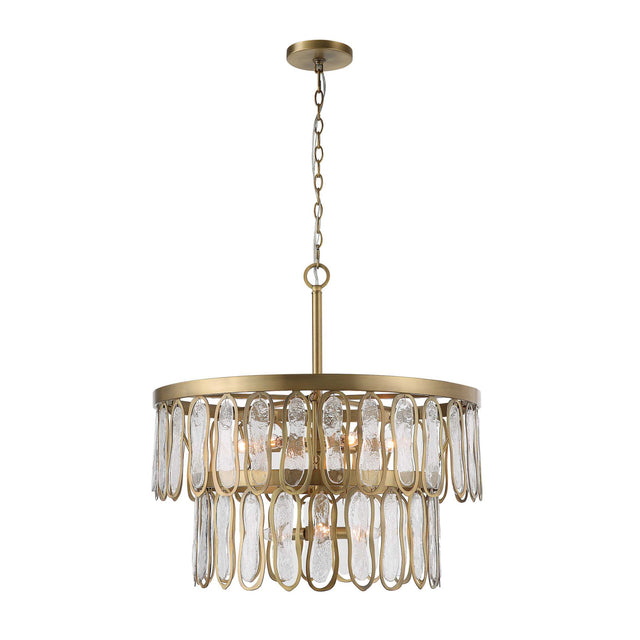 Modern European furniture - Tiered Seeded Glass 9-Light Chandelier - www.oroa.com