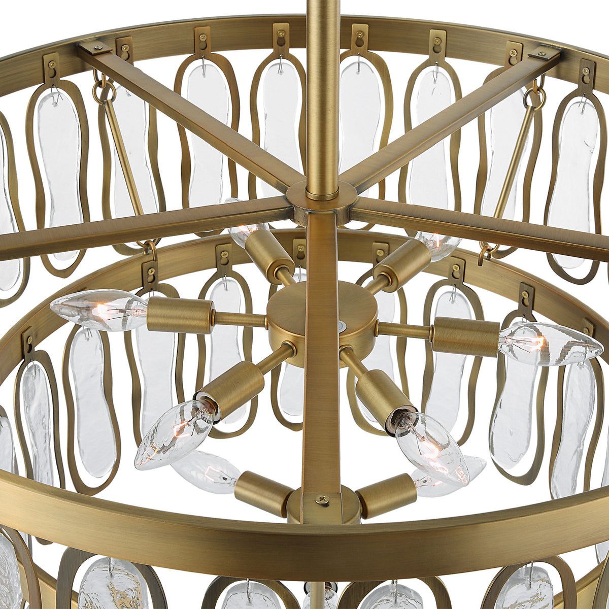 Modern European furniture - Tiered Seeded Glass 9-Light Chandelier - www.oroa.com