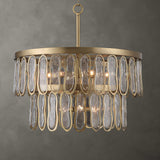 Modern European furniture - Tiered Seeded Glass 9-Light Chandelier - www.oroa.com