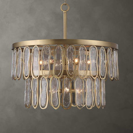 Modern European furniture - Tiered Seeded Glass 9-Light Chandelier - www.oroa.com