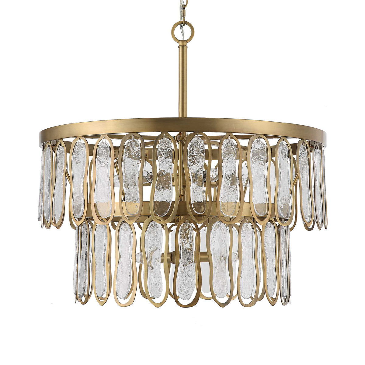 Modern European furniture - Tiered Seeded Glass 9-Light Chandelier - www.oroa.com