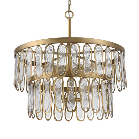 Modern European furniture - Tiered Seeded Glass 9-Light Chandelier - www.oroa.com