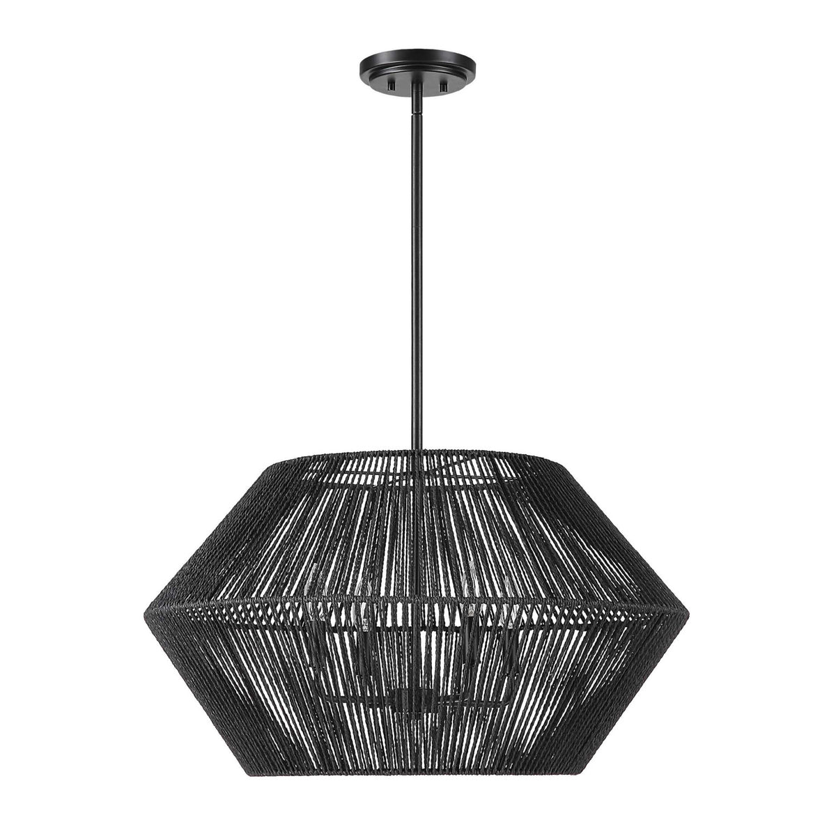 Modern European furniture - Black Rope 4-Light Pendant Lamp - www.oroa.com