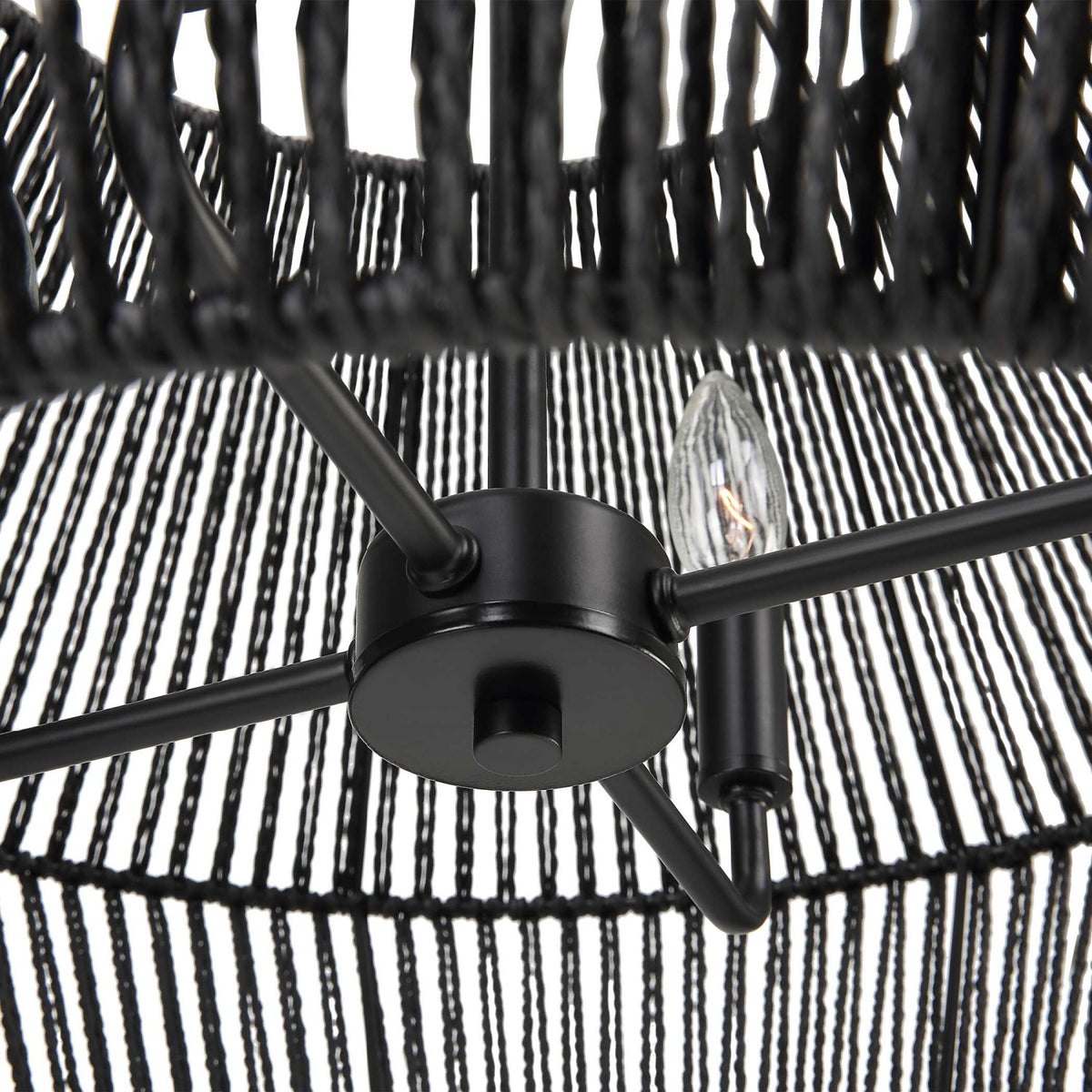 Modern European furniture - Black Rope 4-Light Pendant Lamp - www.oroa.com