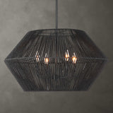 Modern European furniture - Black Rope 4-Light Pendant Lamp - www.oroa.com
