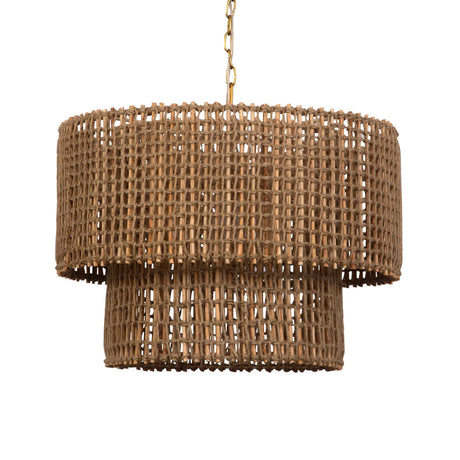 Modern European furniture - Two-Tier Woven Jute Pendant Lamp - www.oroa.com