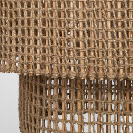 Modern European furniture - Two-Tier Woven Jute Pendant Lamp - www.oroa.com