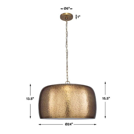Hammered Metal Dome Pendant Lamp | Uttermost Lemont - www.oroa.com