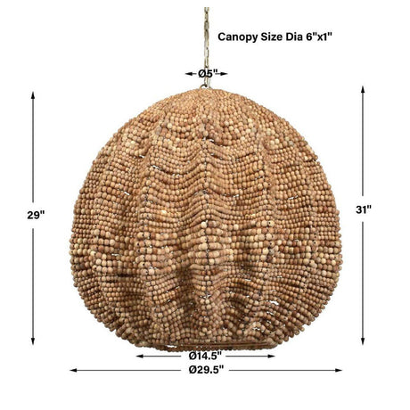 Natural Wooden Beads Pendant Lamp | Uttermost Kauri - www.oroa.com