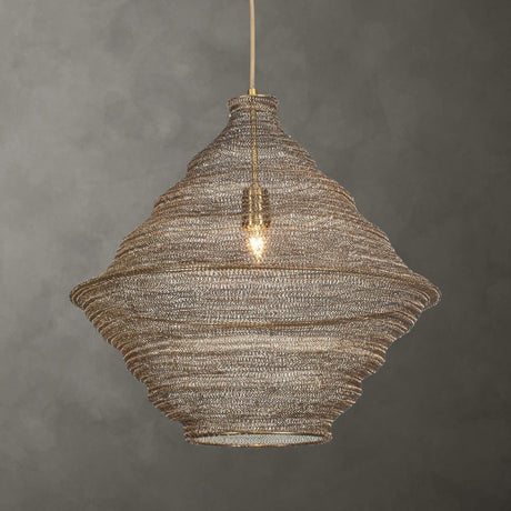 Woven Antique Brass Pendant Lamp | Uttermost Sigh - www.oroa.com