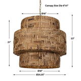 Modern European furniture - Hand-Woven 4-Light Pendant Lamp - www.oroa.com