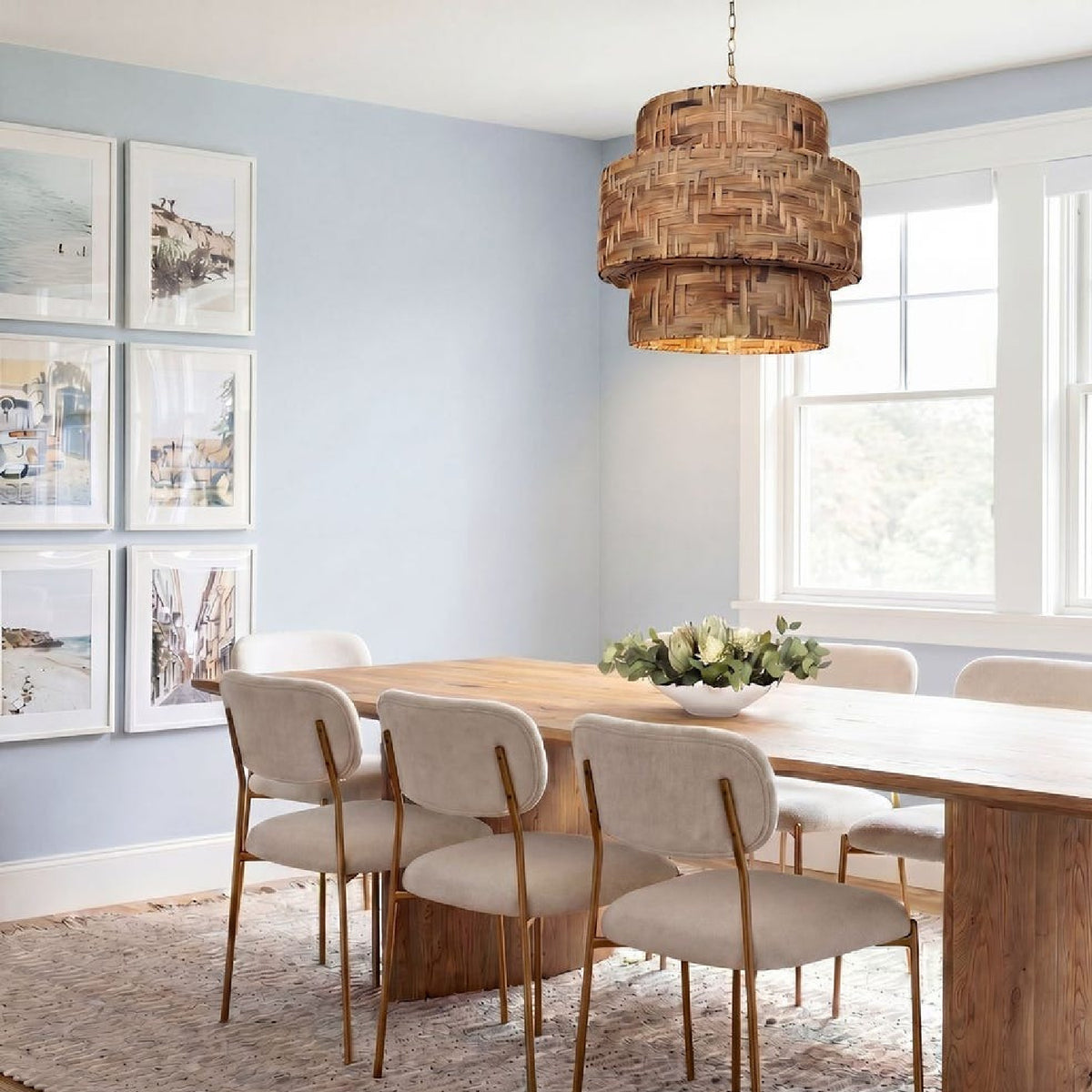 Modern European furniture - Hand-Woven 4-Light Pendant Lamp - www.oroa.com
