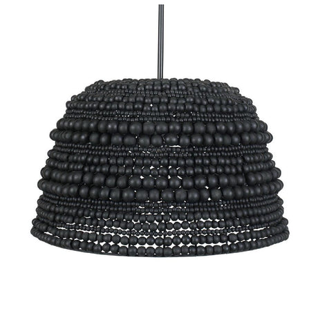 Modern European furniture - Black Wooden Beads Pendant Lamp - www.oroa.com