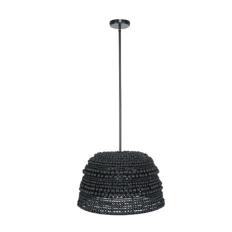 Modern European furniture - Black Wooden Beads Pendant Lamp - www.oroa.com