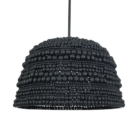 Modern European furniture - Black Wooden Beads Pendant Lamp - www.oroa.com