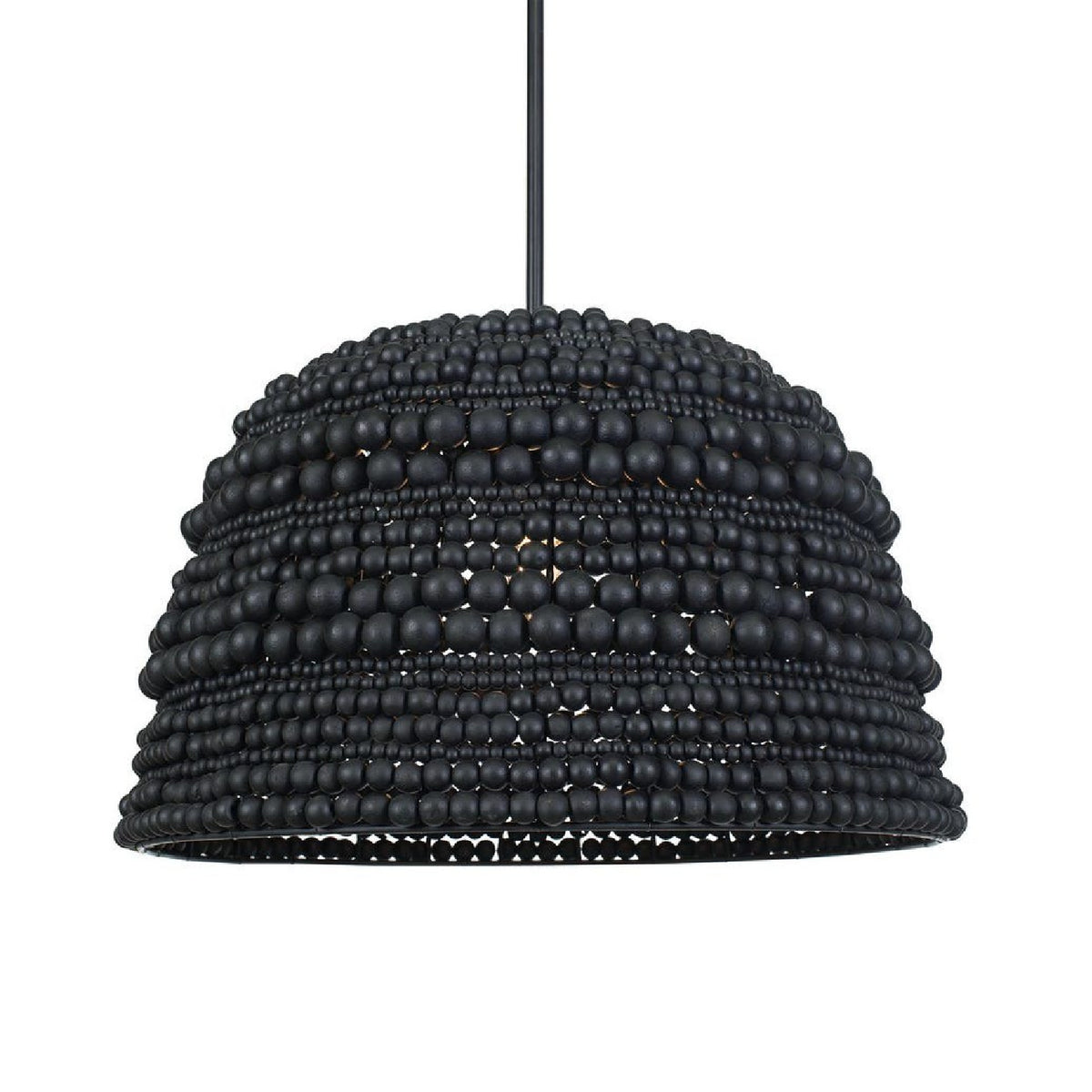 Modern European furniture - Black Wooden Beads Pendant Lamp - www.oroa.com