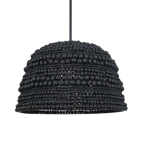 Modern European furniture - Black Wooden Beads Pendant Lamp - www.oroa.com