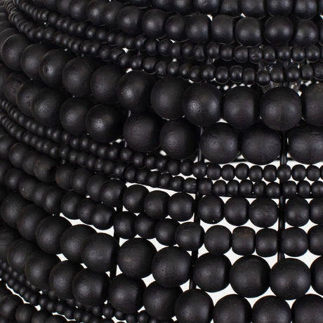 Modern European furniture - Black Wooden Beads Pendant Lamp - www.oroa.com