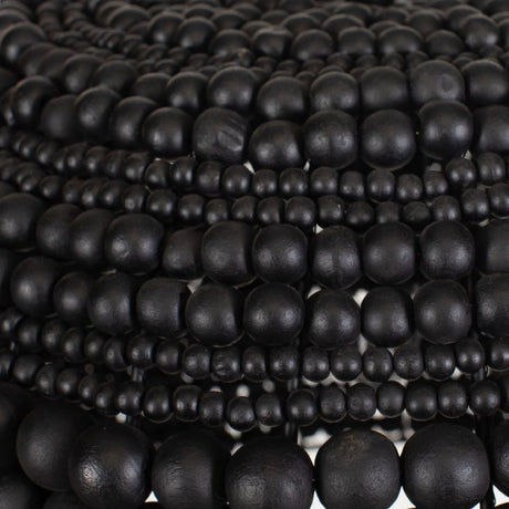 Modern European furniture - Black Wooden Beads Pendant Lamp - www.oroa.com