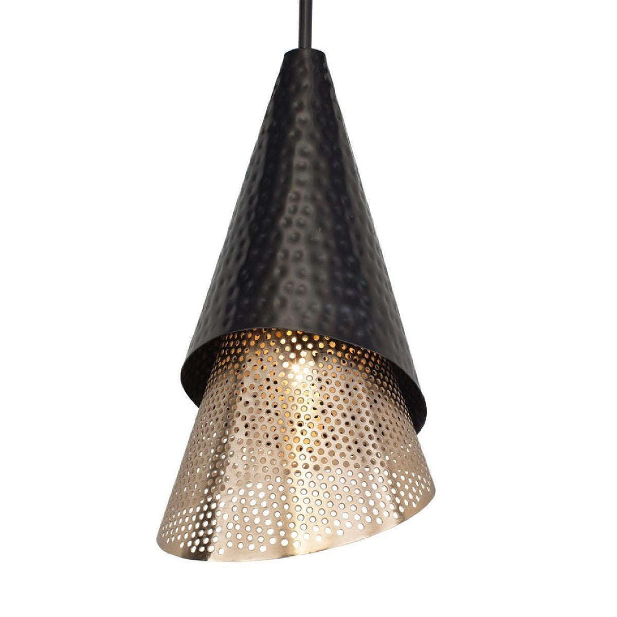 Modern European furniture - Black & Gold Conical Pendant Lamp - www.oroa.com