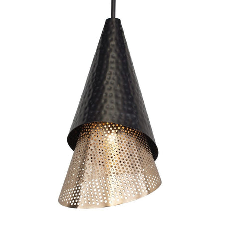 Modern European furniture - Black & Gold Conical Pendant Lamp - www.oroa.com