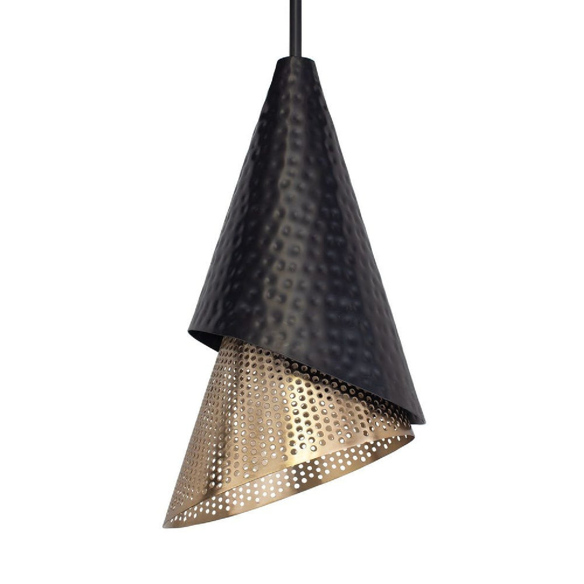 Modern European furniture - Black & Gold Conical Pendant Lamp - www.oroa.com
