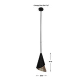 Modern European furniture - Black & Gold Conical Pendant Lamp - www.oroa.com