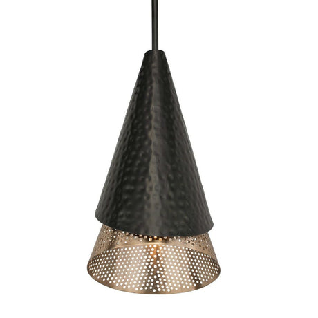 Modern European furniture - Black & Gold Conical Pendant Lamp - www.oroa.com