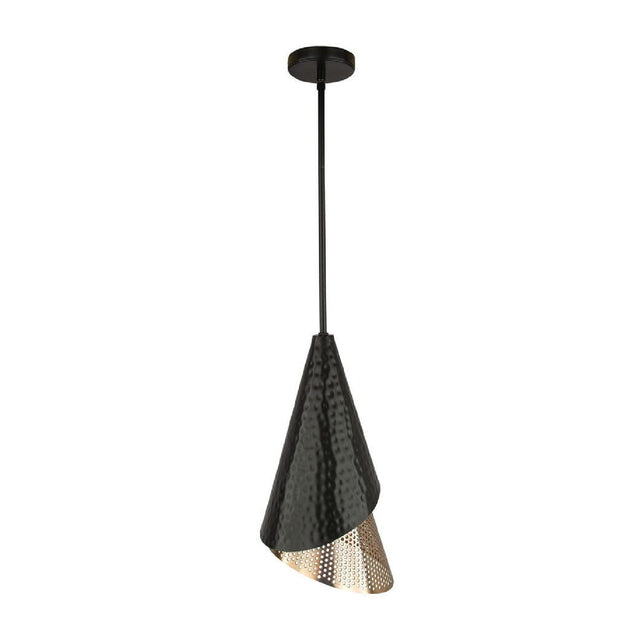 Modern European furniture - Black & Gold Conical Pendant Lamp - www.oroa.com