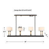 Modern European furniture - White Linen 8-Light Chandelier - www.oroa.com