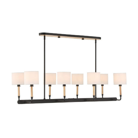 Modern European furniture - White Linen 8-Light Chandelier - www.oroa.com