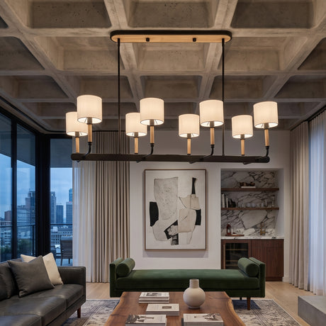 Modern European furniture - White Linen 8-Light Chandelier - www.oroa.com