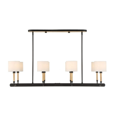 Modern European furniture - White Linen 8-Light Chandelier - www.oroa.com
