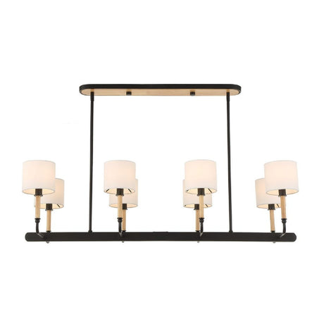 Modern European furniture - White Linen 8-Light Chandelier - www.oroa.com