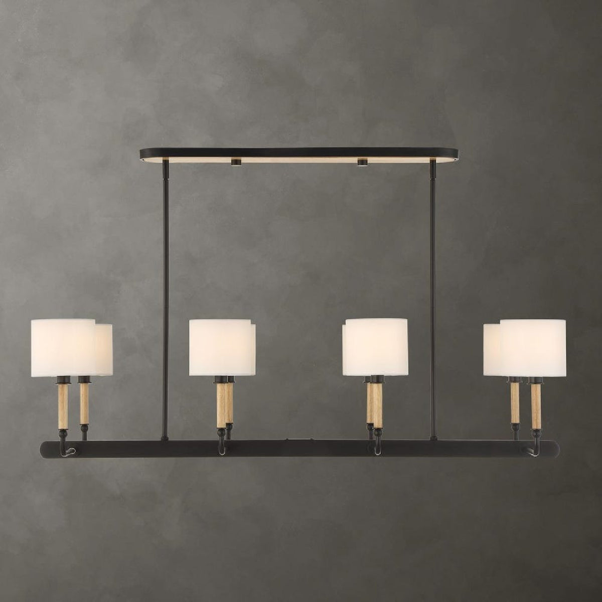 Modern European furniture - White Linen 8-Light Chandelier - www.oroa.com