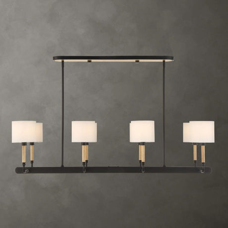 Modern European furniture - White Linen 8-Light Chandelier - www.oroa.com