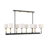 Modern European furniture - White Linen 8-Light Chandelier - www.oroa.com