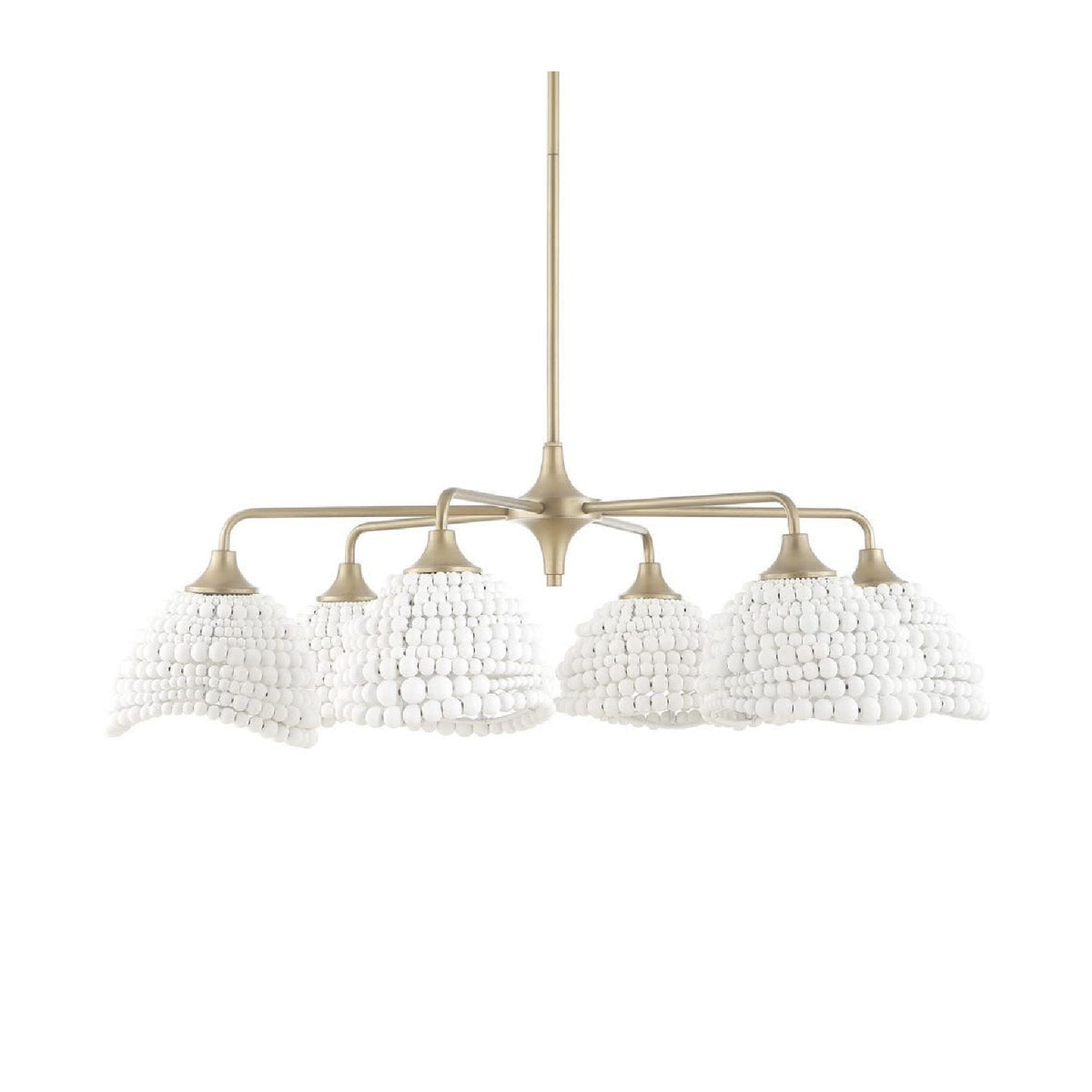 White Wood Beads 6-Light Chandelier | Uttermost Biddeford - www.oroa.com