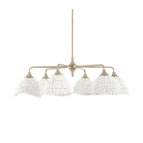 White Wood Beads 6-Light Chandelier | Uttermost Biddeford - www.oroa.com