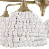 White Wood Beads 6-Light Chandelier | Uttermost Biddeford - www.oroa.com