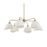 White Wood Beads 6-Light Chandelier | Uttermost Biddeford - www.oroa.com