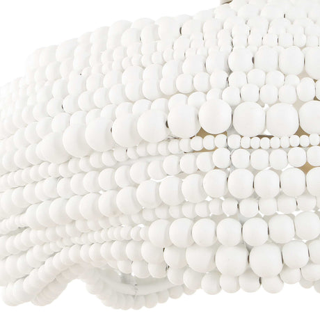 Modern European furniture - White Wooden Beads Pendant Lamp - www.oroa.com